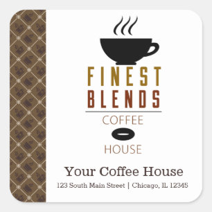 Coffee House Square Sticker