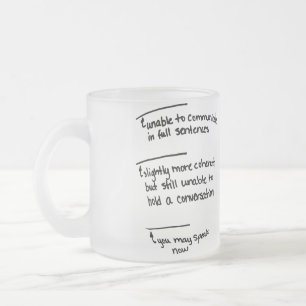 COFFEE HUMOR COFFEE ADDICT CAFFEINE LOVER FROSTED GLASS COFFEE MUG