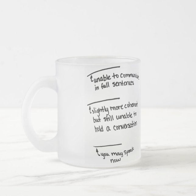 COFFEE HUMOR COFFEE ADDICT CAFFEINE LOVER FROSTED GLASS COFFEE MUG (Left)