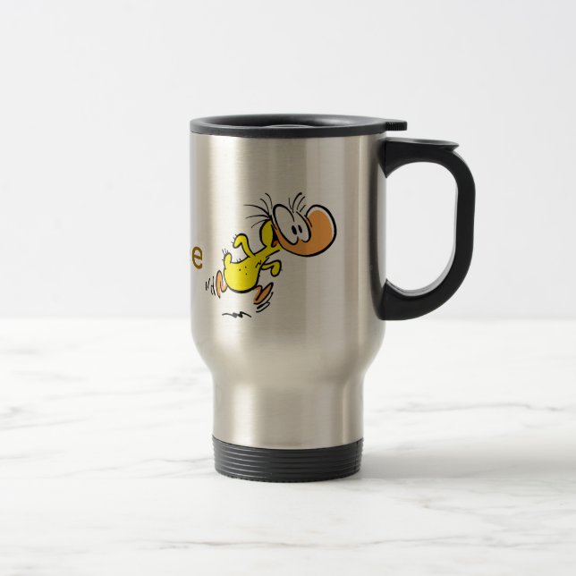 Coffee Humour Cartoon Duck Funny Travel Mug (Right)