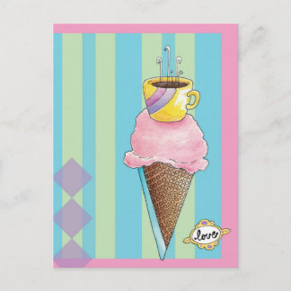 Coffee + Ice Cream = Love A Dreamy Dessert Postcard