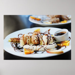 coffee ice-cream with chocolate syrup poster