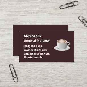 Coffee Icon Brown Business Cards