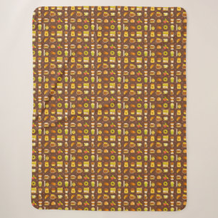 COFFEE ICONS SHERPA BLANKET