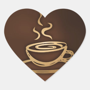 Coffee In My Cup Heart Sticker