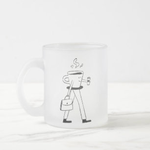 Coffee in one hand, confidence in the other frosted glass coffee mug