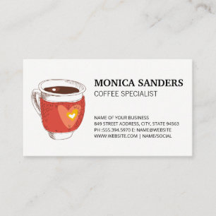 Coffee in Paper Cup Sketch Barista Appointment Card