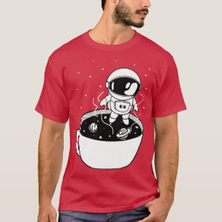 Coffee In Space Cute Astronaut Stars Planet Mug T-Shirt