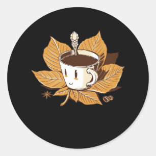 Coffee In The Fall Autumn It’s Fall Y’all Classic Round Sticker
