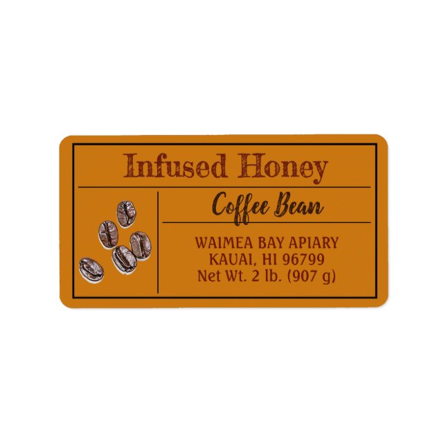 Coffee Infused Honey Dark Amber Label (Front)