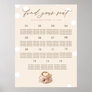 Coffee Inspired Baby Shower Seating Chart