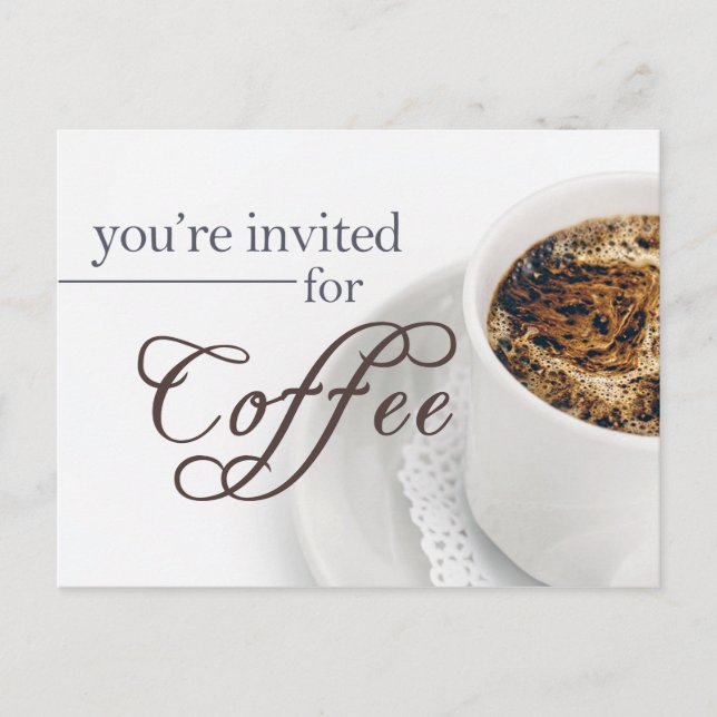 Coffee Invitation (Elegant) Postcard (Front)