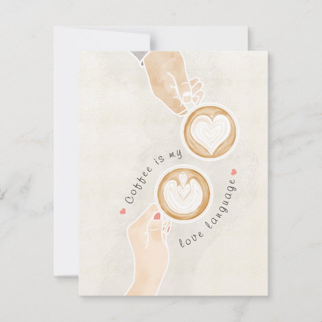 Coffee Invitation Waterclour Poster Card (Front)
