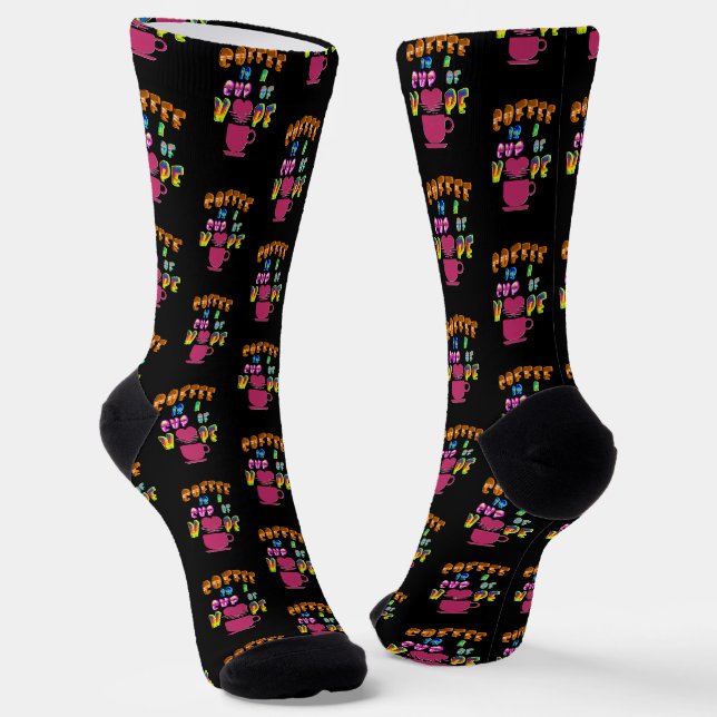 Coffee Is A Cup Of Hope Socks (Angled)