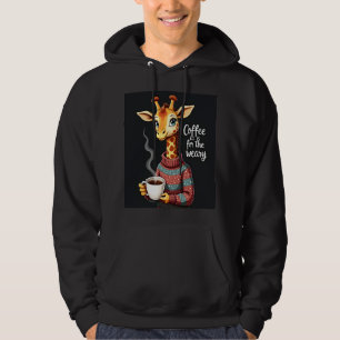 Coffee is for the Weary Funny Giraffe Coffee Lover Hoodie