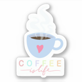 coffee is life Custom-Cut Vinyl Stickers