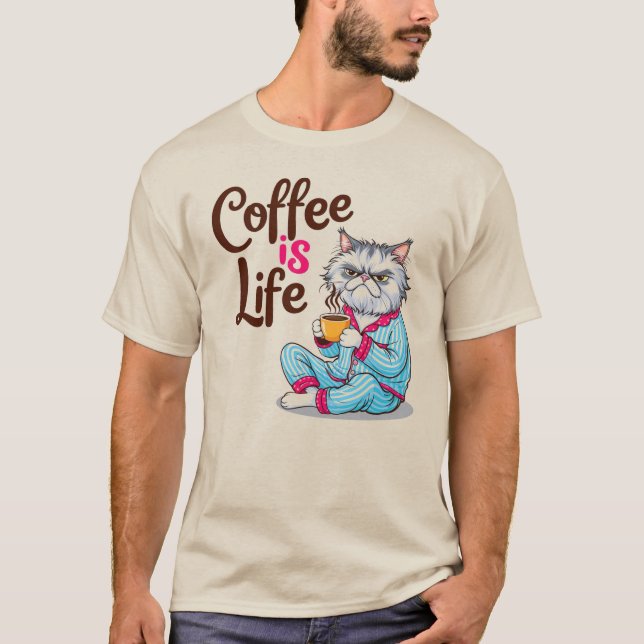 Coffee is Life with Grumpy Cat Shirt (Front)