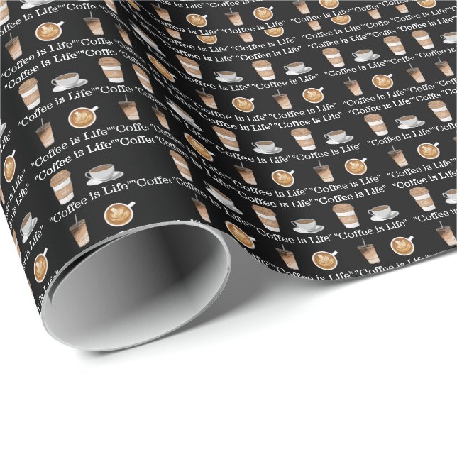 "Coffee is Life" Wrapping Paper (Roll Corner)