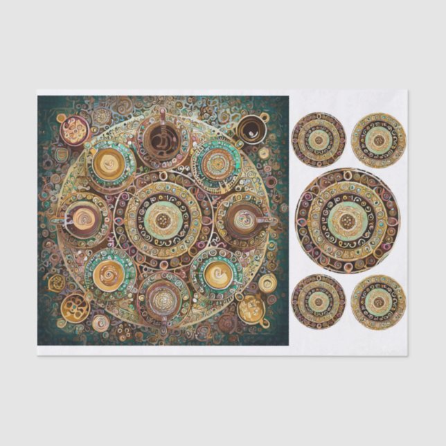 Coffee is Love, Java Art Mandala Tissue Paper (Front)