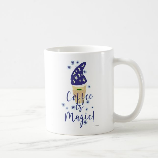 Coffee Is Magic Mocha Wizard Cartoon Slogan Mug (Right)