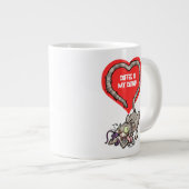Coffee Is My Catnip Funny Obsessed Cat Cartoon Large Coffee Mug (Front Right)