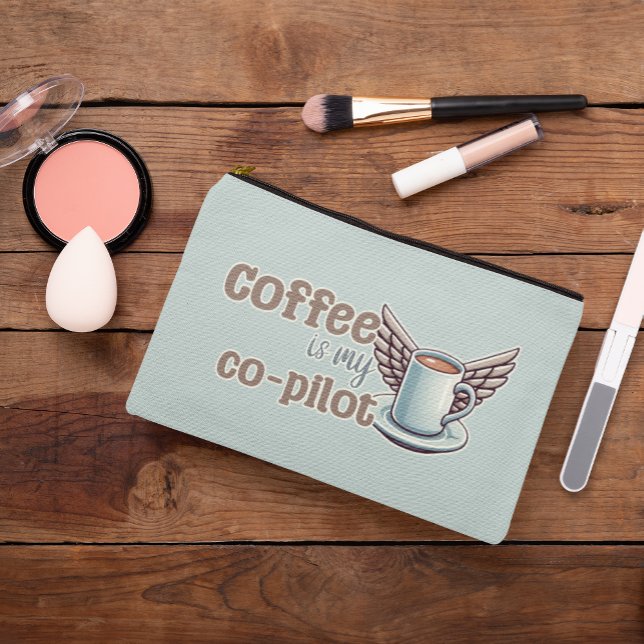Coffee is my co-pilot Cosmetic Bag (Creator Uploaded)