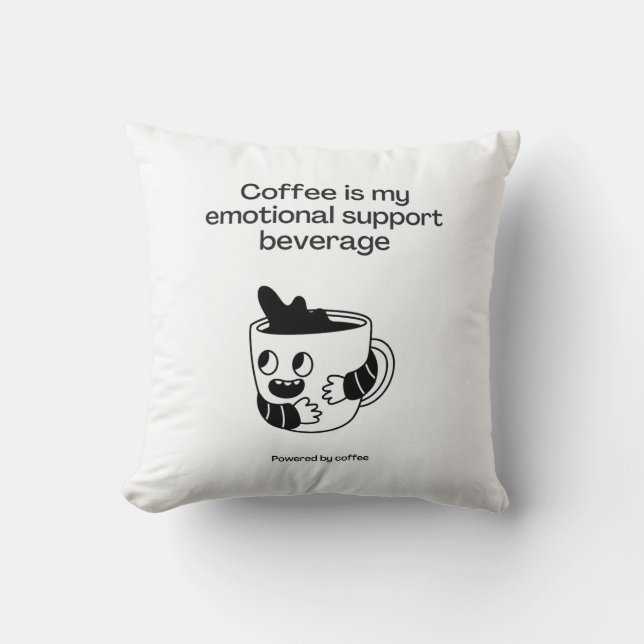 Coffee is My Emotional Support Beverage Cushion (Front)