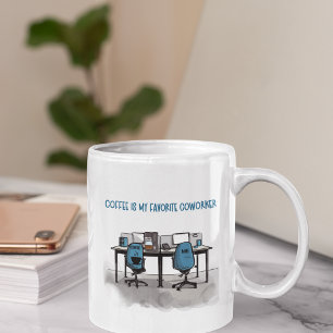 "Coffee is My Favourite Coworker" Personalised Mug