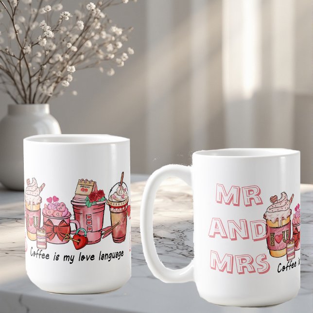 Coffee is My Love Language Couple Mr and Mrs Funky Mug (Coffee is My Love Language Couple Mr and Mrs Funky Coffee Mug)