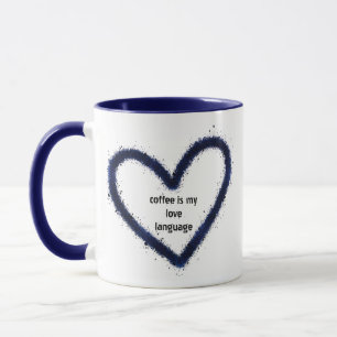 Coffee Is My Love Language Navy Blue Combo Mug