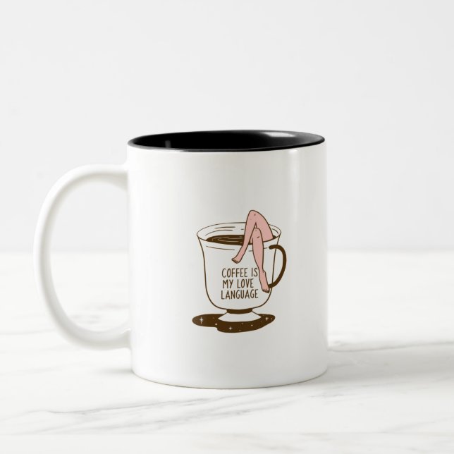 Coffee Is My Love Language Two-Tone Coffee Mug (Left)