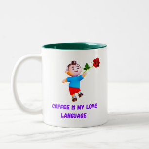 Coffee Is My Love Language  Two-Tone Coffee Mug