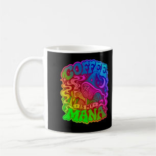 Coffee Is My Mana Retro Psychedelic Wizard Mug