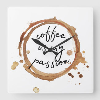 coffee is my passion square wall clock