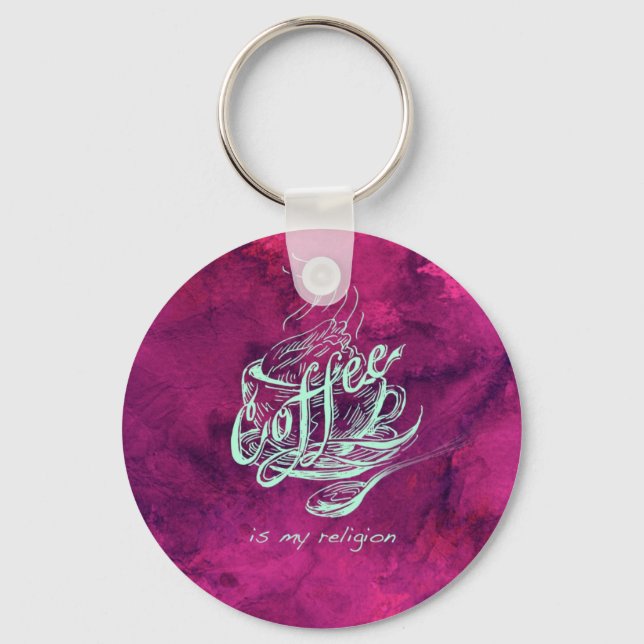 Coffee is my religion! key ring (Front)