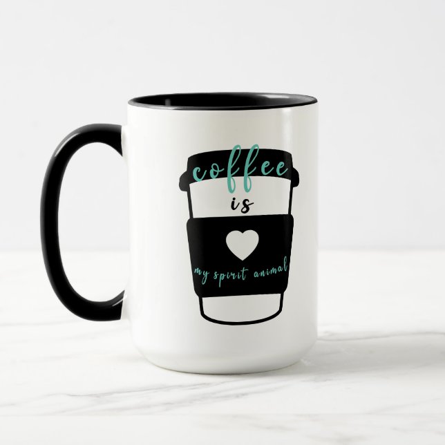 Coffee is my spirit animal funny quote mint joke mug (Left)