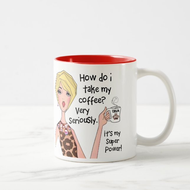 Coffee is my Super Power! Two-Tone Coffee Mug (Right)