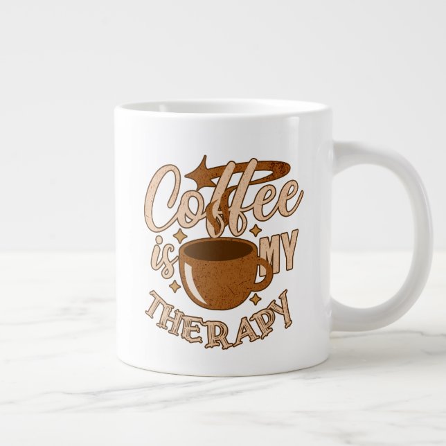 Coffee is my Therapy Large Coffee Mug (Right)