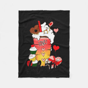 Coffee Is My Valentine Couple Coffee Lover Valenti Fleece Blanket