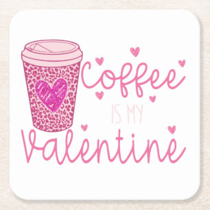 Coffee is my Valentine Tank Top Tote Bag Bandanna Square Paper Coaster