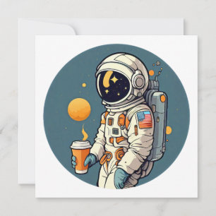 Coffee is OUT OF THIS WORLD astronaut space travel Card