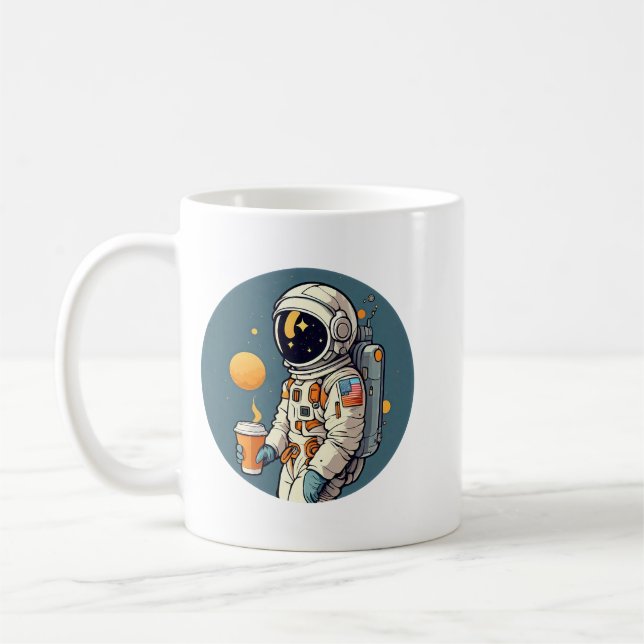 Coffee is OUT OF THIS WORLD astronaut space travel Mug (Left)