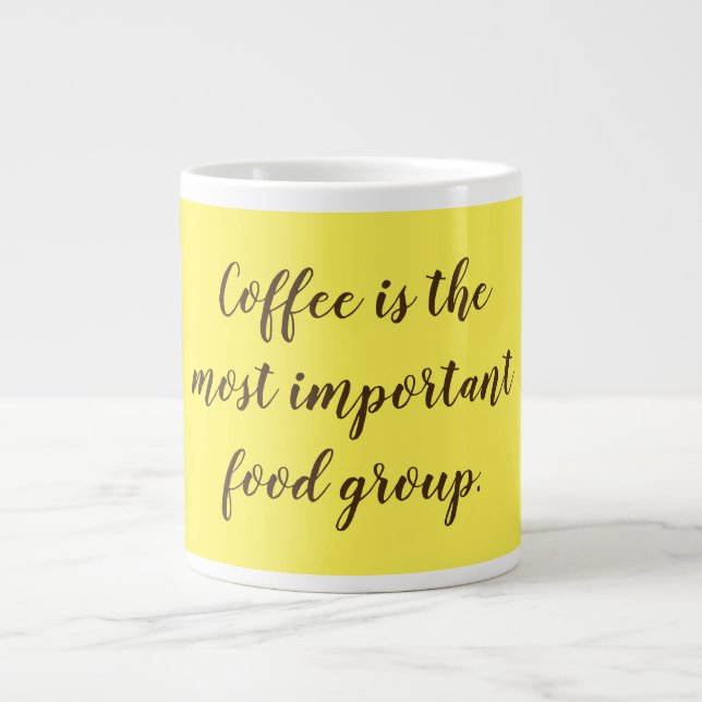 "Coffee Is the Most Important Food Group" Large Coffee Mug (Front)
