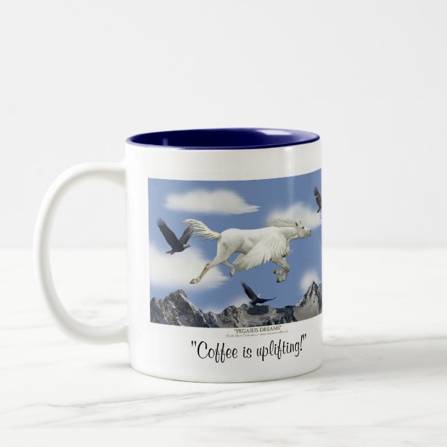 COFFEE IS UPLIFTING! Pegasus Fantasy Drinking Mug (Left)