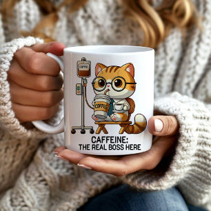 Coffee IV Drip Caffeine Real Boss Funny  Coffee Mug