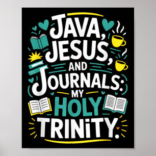Coffee Jesus Journal Christian Book Lover  Poster