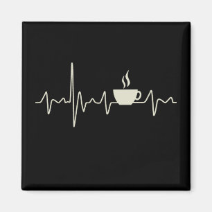 Coffee junkie espresso design with heartbeat magnet