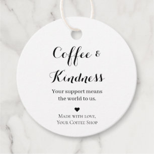Coffee & Kindness Round Café Gift Tag