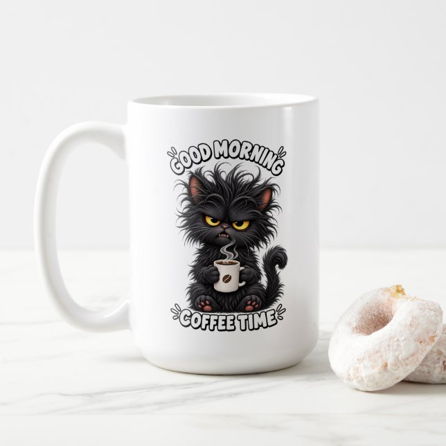 Coffee Kitty mug 15oz (With Donut)
