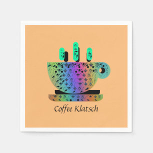 Coffee Klatsch Black Floral Melon Napkin